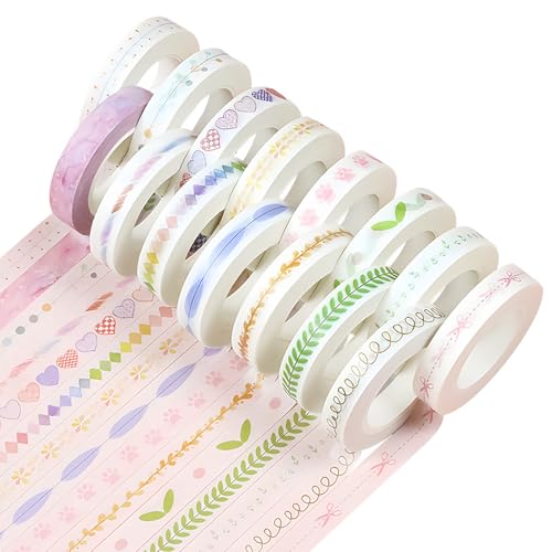 15 Rolls Slim Washi Tape Set