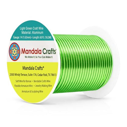 14 Gauge Light Green Anodized Aluminum Craft Wire