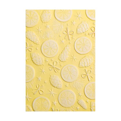 3D Christmas Theme Plastic Embossing Folders Lemon Pine Nut for DIY Scrapbooking Photo Album Card Paper Craft Decoration for Card Making