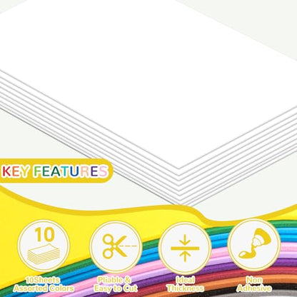 10 Pack Eva Foam Sheets Craft 8 x 12 inch (960 sq inches)