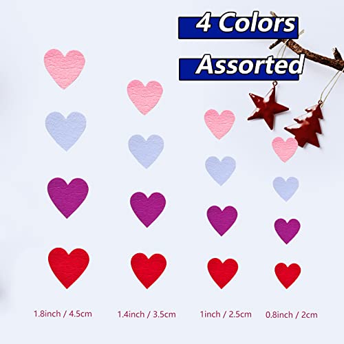 Heart Stickers Felt Stickers Felt Hearts for Crafts Love Shape 136pc (4 Count)
