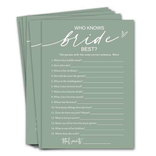 Bridal Shower Games Cards (25 Count)