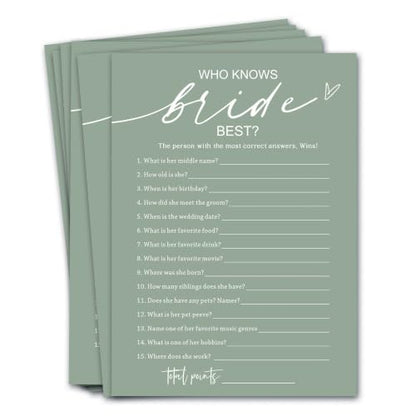 Bridal Shower Games Cards (25 Count)