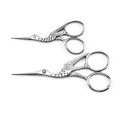 4PCS Vintage Stork Shape Sewing Scissors Stainless Steel Scissors (2 Count)