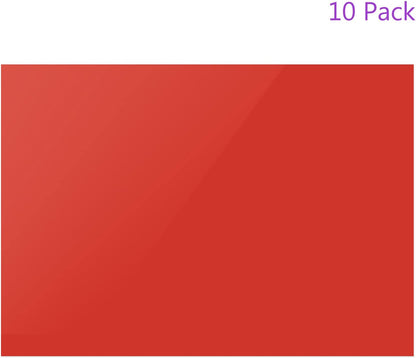 DMiotech 10Pcs Correction Gel Light Filter Overlay Transparent Plastic PVC Sheets Red for Photo，Film,Video