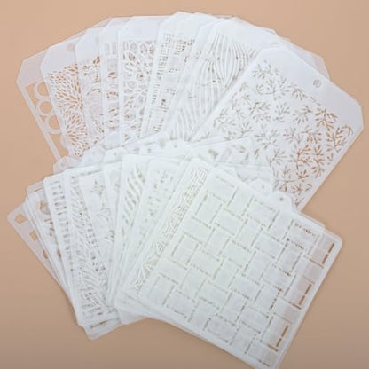 30 Pcs Abstract Layering Stencils for Painting (30 Count)
