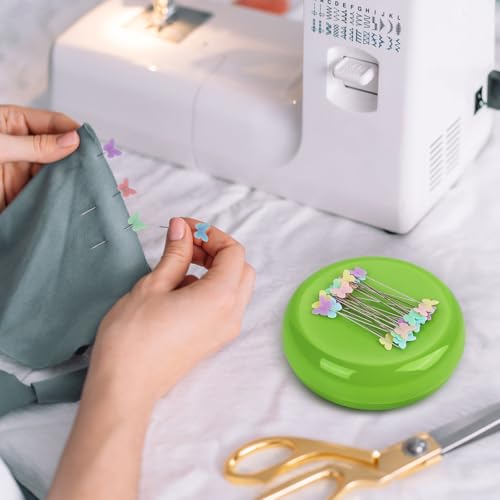 Magnetic Pin Cushion with 100pcs Butterfly Head Straight Pins