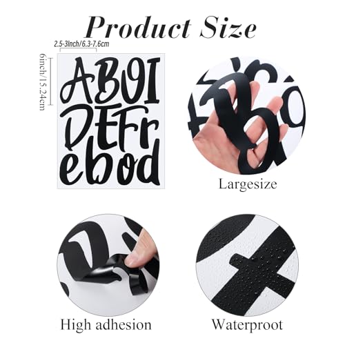 576 Pcs 8 Sheets Letters Stickers Vinyl Alphabet Number Decals Back to School Supplies for Water Bottles Cups Mailbox Scrapbooking Bulletin Board Classroom Decor (8 Count)