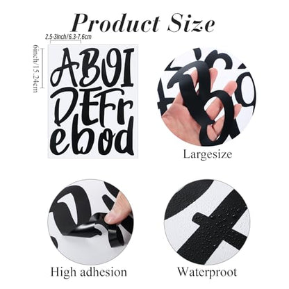 576 Pcs 8 Sheets Letters Stickers Vinyl Alphabet Number Decals Back to School Supplies for Water Bottles Cups Mailbox Scrapbooking Bulletin Board Classroom Decor (8 Count)