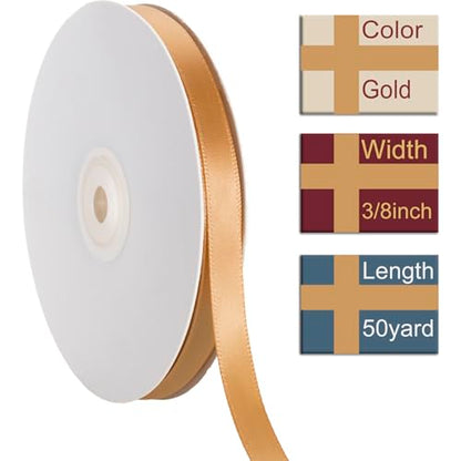 3 8 Inch Gold Ribbon 50Yards