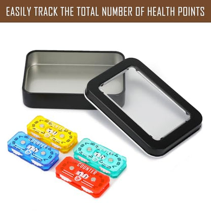 4Pcs MTG Life Counter Twin Digits with Metal Box