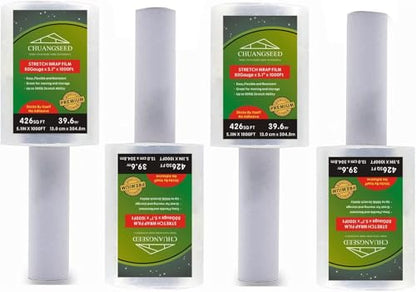 4 Pack Industrial Mini Clear Stretch Wrap Film 80 Gauge 5.1" 1000ft for Pallet Wrap