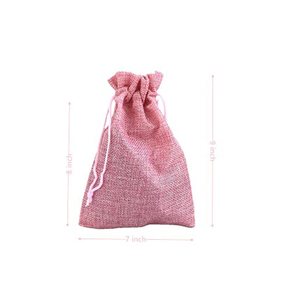 Pack of 25 Burlap Gift Bags with Drawstring Linen Jewelry Pouches Wedding Hessian Jute Bags for Birthday and Treat Pouches Party Wedding Favors Gift