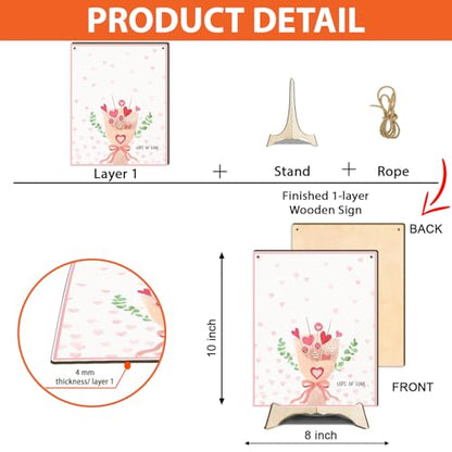 Pink Floral Bouquet DIY Baby's First Mothers Day Handprint Making Sign