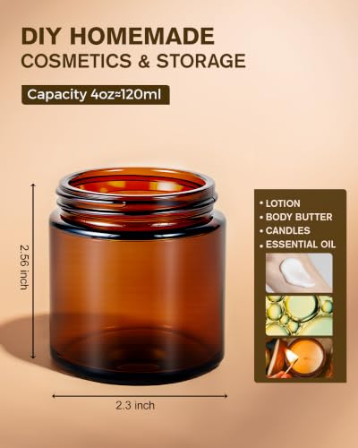 4oz Glass Jars with Lids (40 Count)