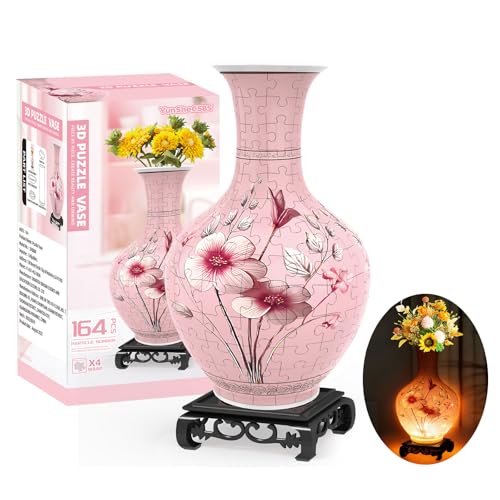 3D Puzzle Vase for Adults with 164 Plastic Pieces
