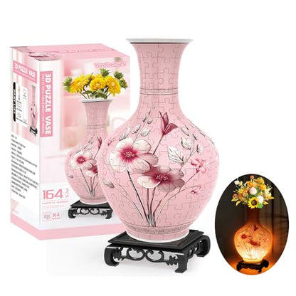 3D Puzzle Vase for Adults with 164 Plastic Pieces