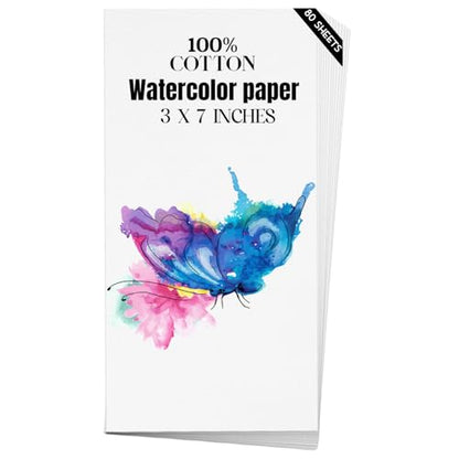 Watercolor Paper 3x7 inches 80 Sheets (80 Count)