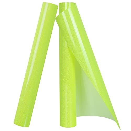 Yellow Glitter HTV Heat Transfer Vinyl 2 Rolls Iron on Vinyl for T Shirts Crafts 12 inch x 5 ft