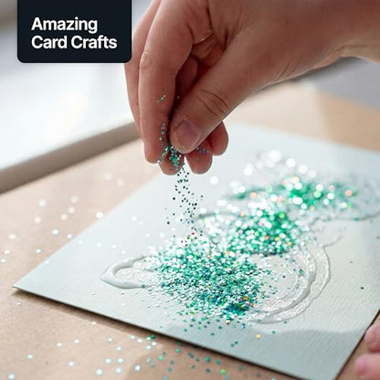 Craft Glitter Shaker Turquoise Blue Holographic 110g Fine (4.6 Ounce)