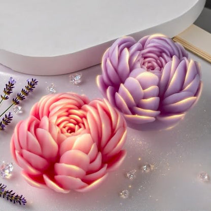 Heart Rose Cylinder Candle & Resin Mold