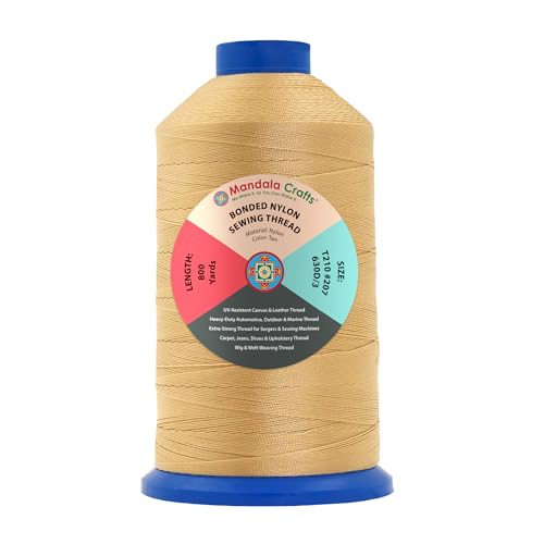 Size 207 630D T210 Tan Bonded Nylon Thread (3750 Foot)
