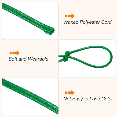 Waxed Cord 1mm Waxed Thread 87 Yard Wax String Leather Cord for Bracelet Making