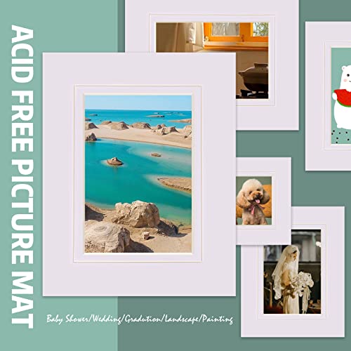 10 Pack Acid Free White Picture Frame Mats