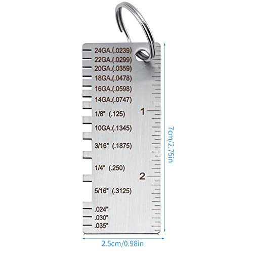 Wire Metal Sheet Thickness Gauge Stainless Steel Welding Gage Plated Size Inspection Tool Wire Metal Sizes Thickness Gauge