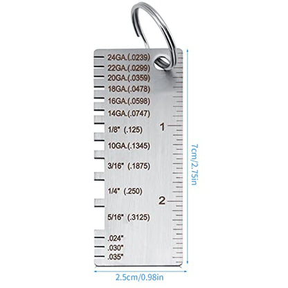 Wire Metal Sheet Thickness Gauge Stainless Steel Welding Gage Plated Size Inspection Tool Wire Metal Sizes Thickness Gauge
