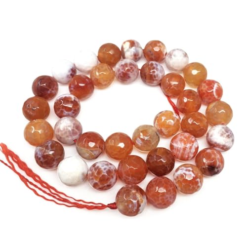 120pcs Adabele Natural Faceted Red Fire Agate Gemstone 6mm Round Beads