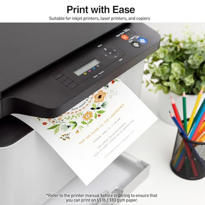 8.5" x 11" White Cardstock Bulk 150 Sheets Construction Paper Card Stock Printer Paper for DIY Art Crafts