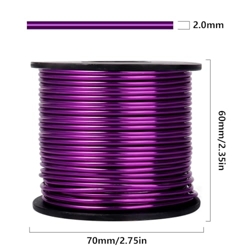 95FT 14 Gauge Bendable Purple Aluminum Craft Wire for Jewelry Making Craft (95 Foot)