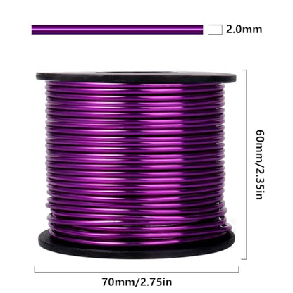 95FT 14 Gauge Bendable Purple Aluminum Craft Wire for Jewelry Making Craft (95 Foot)