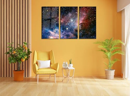 Stunning Nebula Tempered Glass Wall Art Painting for Living Room