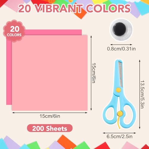 20 Colors Origami Paper 6 × 6 In