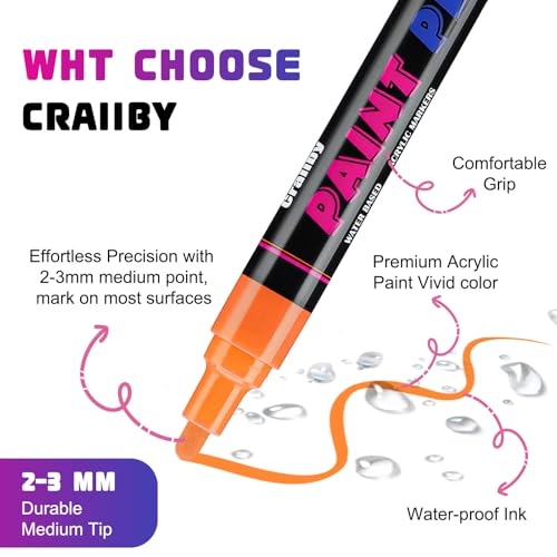 Gold Paint Pens Paint Markers (12 Count)
