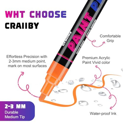 Gold Paint Pens Paint Markers (12 Count)