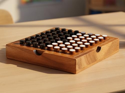 Wooden Reversi Othello Board Game Classic Strategy Games of Family for Adults and Senior Wood Black and White Pieces and Great Gifting with Genuine Wood Looks Decoration Othelo 8 x 8 Inches