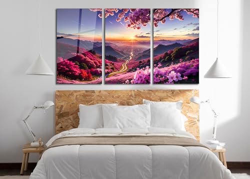 Scenery Tempered Glass Wall Art Painting for Living Room