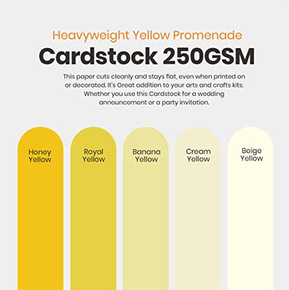 Yellow Colored Cardstock Thick Paper 50 Sheets