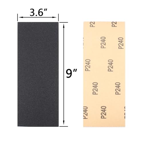 30Pcs 9 x 3.6 Inchs 240 Grit Wet and Dry Handmade Universal Sanding Sheets