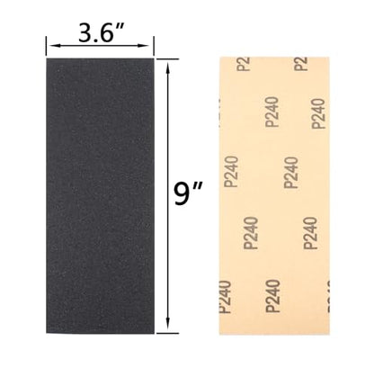 30Pcs 9 x 3.6 Inchs 240 Grit Wet and Dry Handmade Universal Sanding Sheets