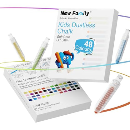 48 Color Dustless Chalk Set with Holders (48 Count)