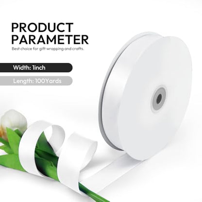 White Ribbon 1 Inch 100 Yards (300 Foot)