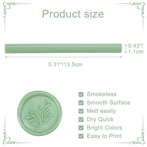 15Pcs Sage Green Glue Gun Sealing Wax Sticks for Wax Seal Stamp (15 Count)