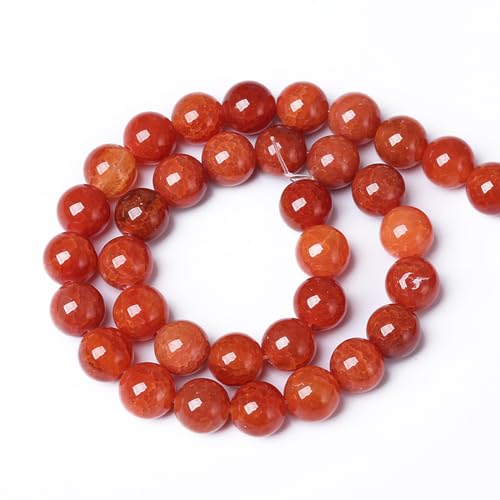 8mm 45pcs Natural Red Dragon Vein Agate Stone Beads for Jewelry Making Energy Healing Round Beads DIY Bracelet Necklace Accessories 15"