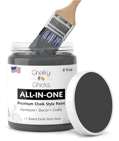 Gun Metal Gray 8 Fl Oz Chalk Paint for Furniture All in One