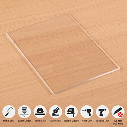 Pack of 10 Clear Cast Acrylic Sheet 8" x 12" x 1 (10 Count)