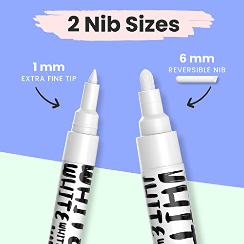 6 White Chalk Markers for Blackboard